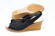 画像2: オフィスサンダル NO6900 黒（ブラック）靴 レディースサンダル オフィスシューズ ウェッジサンダル ウェッジソール レディース（女性用） 日本製 (2)