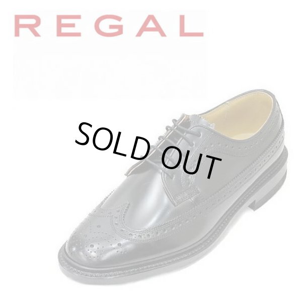 画像1: REGAL（リーガル） 2589N 黒色（ブラック）ウィングチップ 革靴 (1)