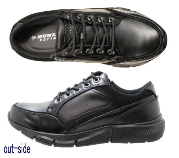 画像3: ウォーキングシューズ メンズ DUNLOP(ダンロップ)DR 6265 黒 幅広 ワイド 甲高 軽量 ワイズ 5E 黒 (3)
