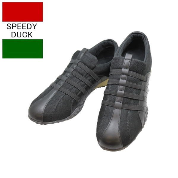 画像1: スピーディーダック SPEEDY-DUCK 7604 黒 レディーススニーカー【靴】 ストレッチ素材 ウォーキングスニーカー 軽い 滑りにくい 履きやすい レディース用 (1)