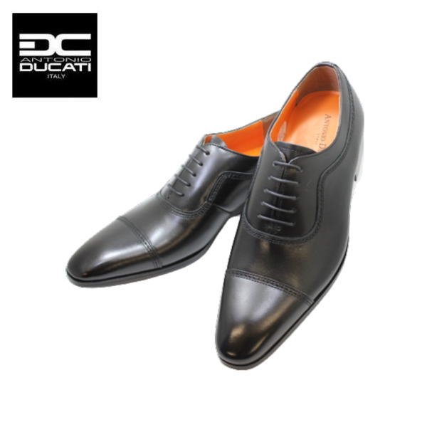 画像1: アントニオ デュカティー  1173黒 革靴 メンズシューズ ビジネスシューズ ストレートチップ 本革（レザー）日本製 (1)