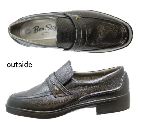 画像3: ボンステップ 2210 黒 4Ｅ 本革メンズビジネスシューズ 防水靴 ゆったりワイド【靴】BONSTEP (3)