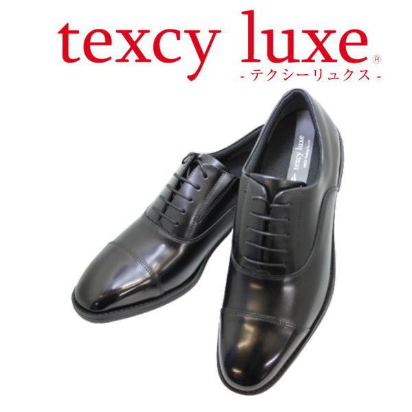 画像1: ビジネススニーカー メンズ アシックス商事TEXCY-LUXE TU7045 黒色 3E (1)