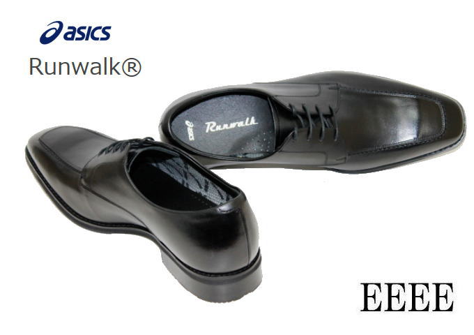 本革ウォーキングシューズ アシックス RUNWALK WR410L 黒 ４Ｅ GORE-TEX ASICS メンズビジネスシューズ  ウォーキングビジネス 靴 ゴアテックス メンズ ビジネス