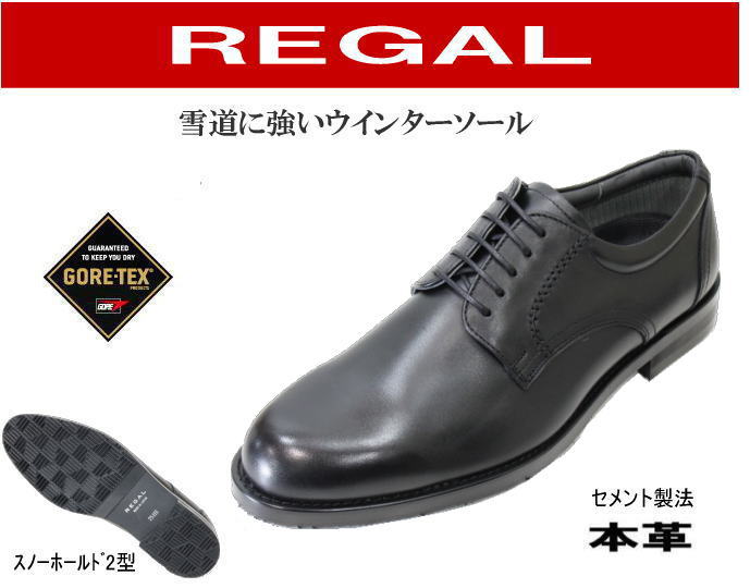 REGAL(リーガル)GORE-TEX（ゴアテックス） REGAL 31NR BC4（冬底）黒 3E プレーントゥー ビジネスシューズ 革靴  本革（レザー）日本製ブランドビジネスREGAL/リーガル