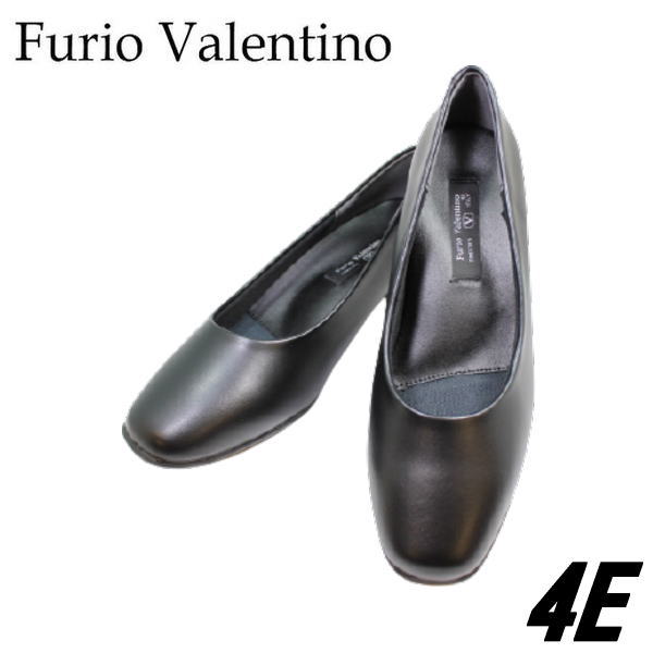 Furio Valentino プレーンパンプス 3451黒（ブラック）4E レディースパンプス 黒パンプス ビジネスパンプス 幅広 オフィス 通勤  冠婚葬祭 女性用（レディース用）